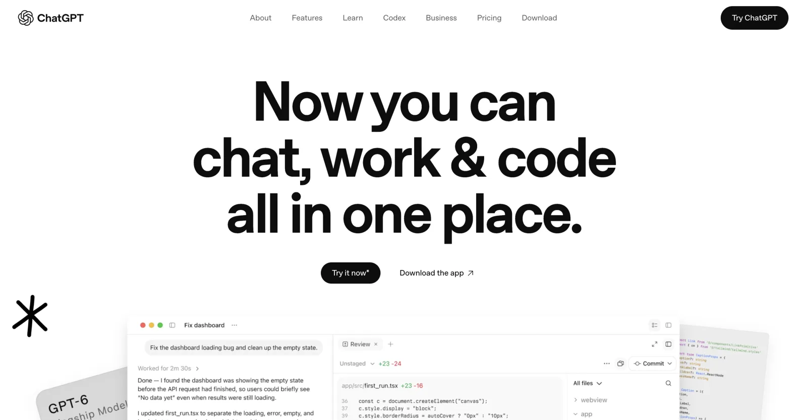 Screenshot of ChatGPT's overview page
