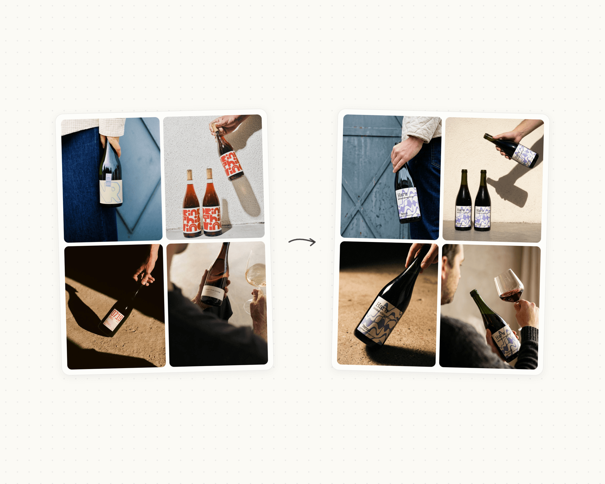 Referencias de Pinterest remixeadas con la botella de Haru