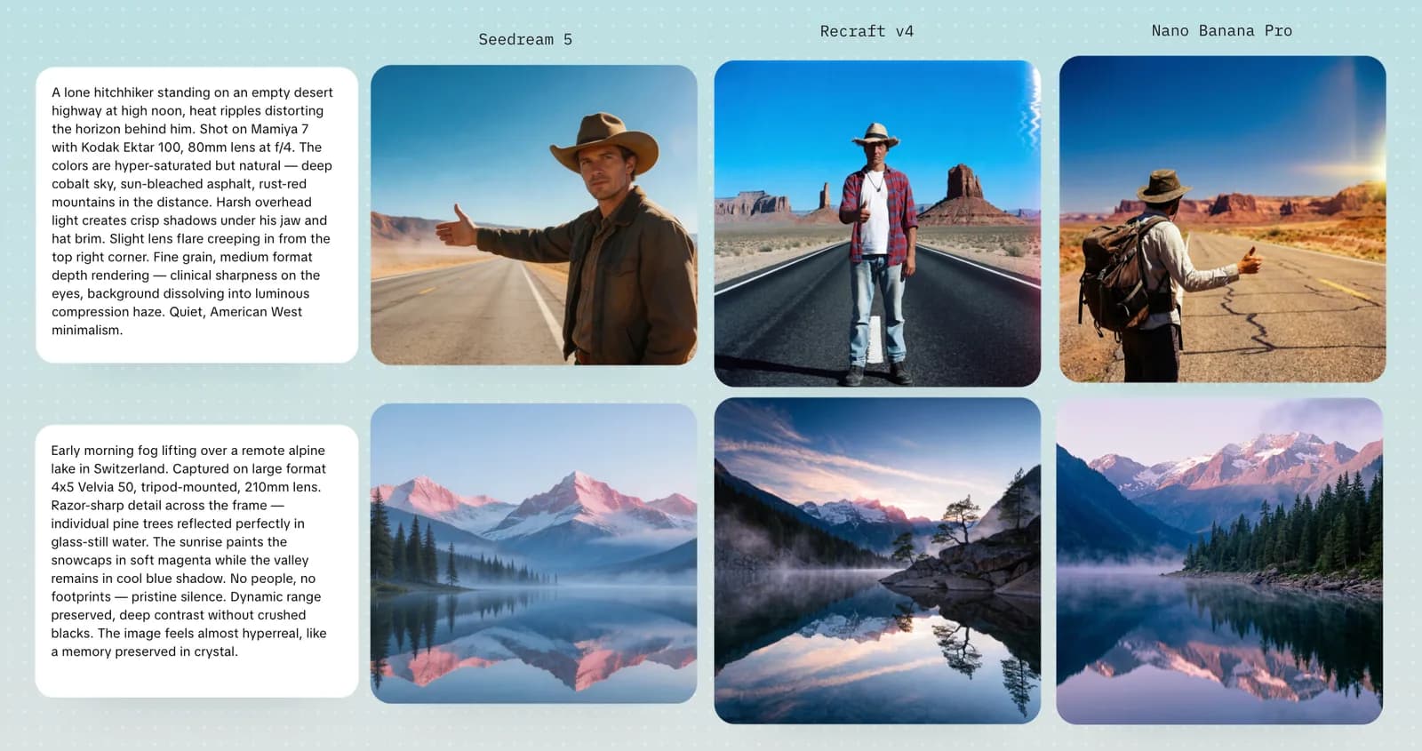 Comparação de geração no canvas do Endless: mesmo prompt, três modelos lado a lado